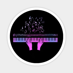 Musician Pianist Music Notes Piano Girl Instrumental Musical Musician Magnet